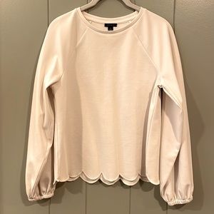 Ann Taylor Scalloped-Edge Raglan Top